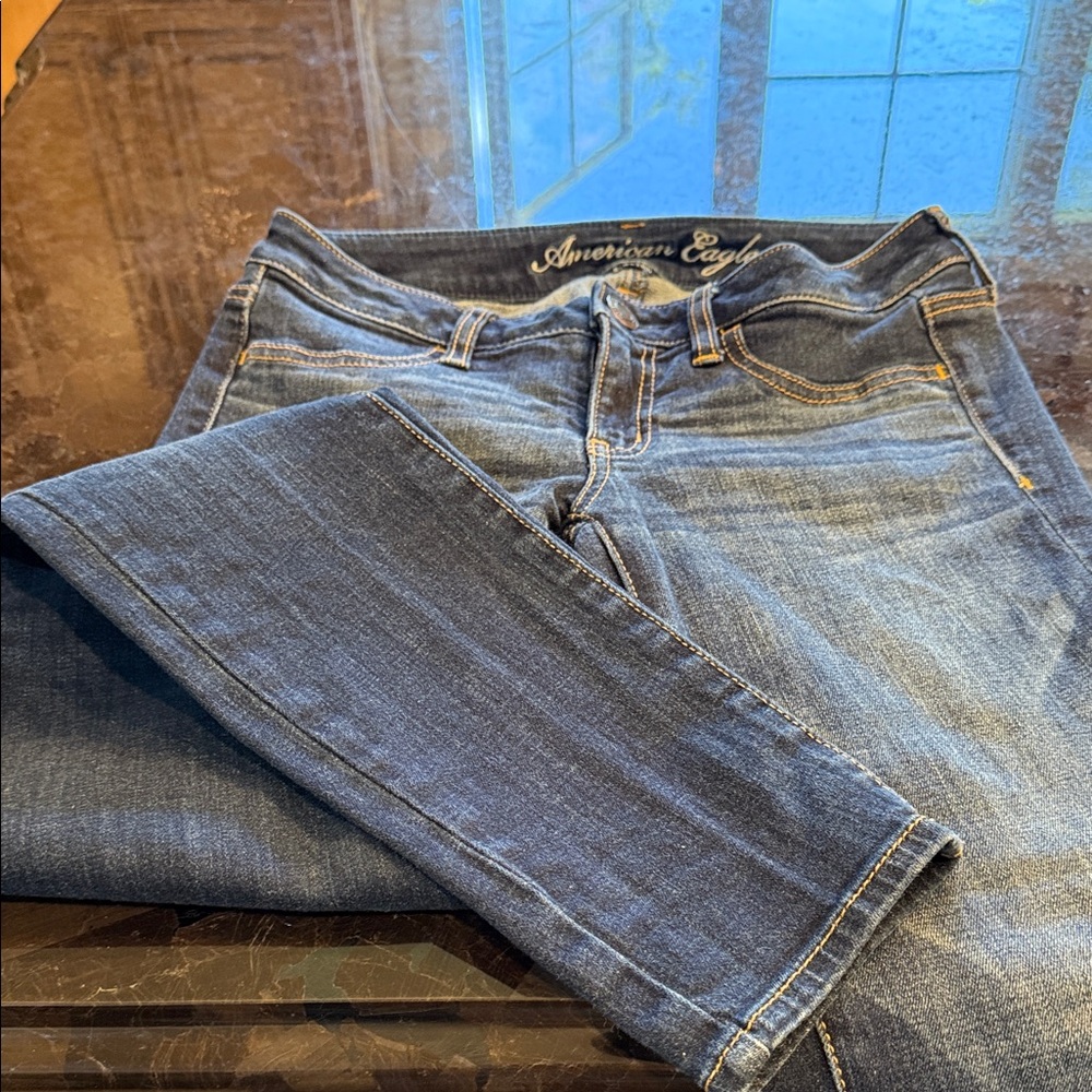 American Eagle Outfitters Women's Dark Blue Skinny Jeans